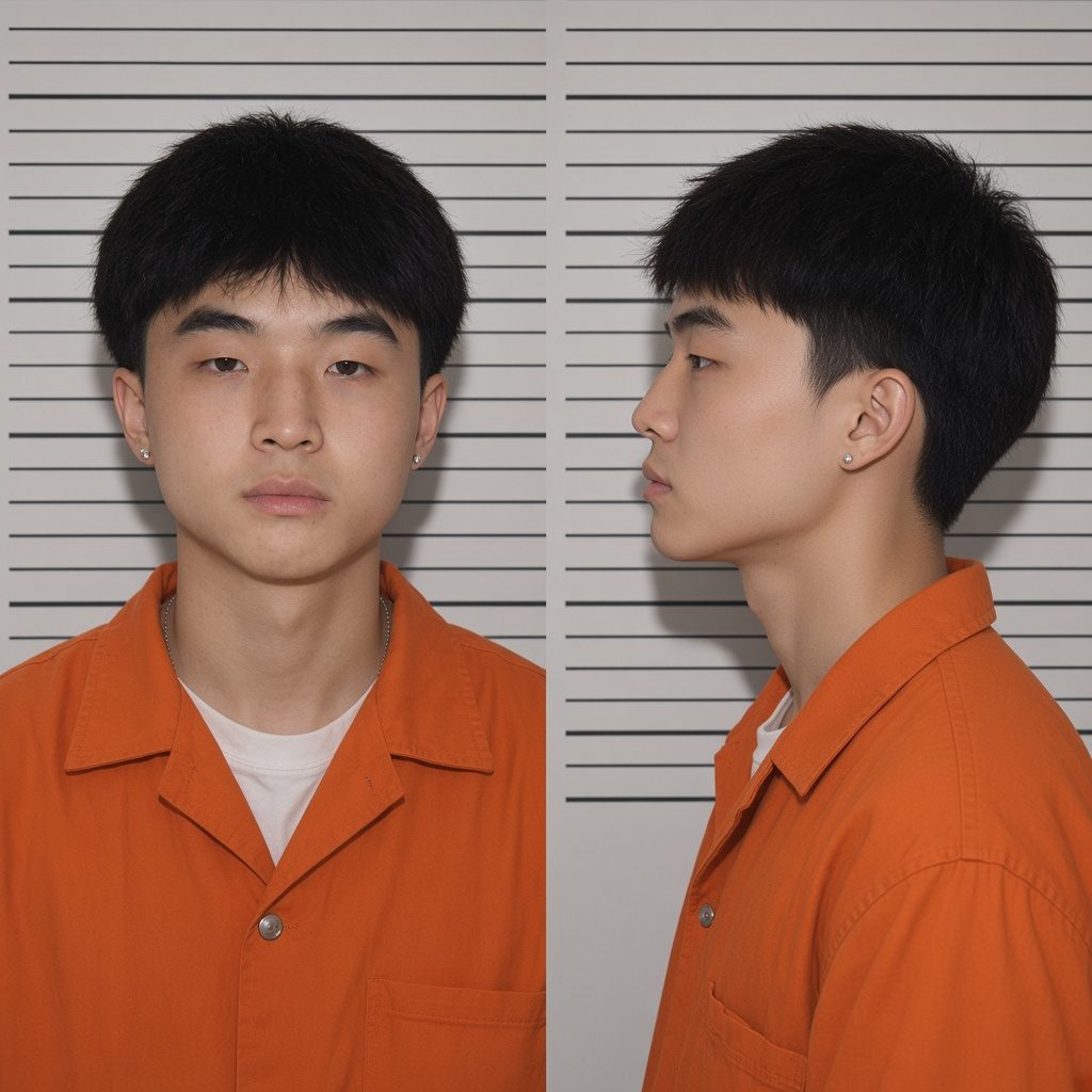 Mugshot-style portrait